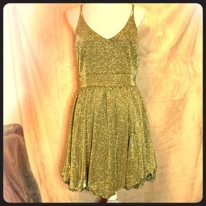 Shiny gold party dress - lots of sparkle!